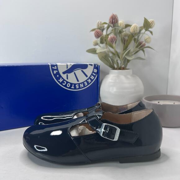 Birkenstock Tickel Patent Navy Leather Shoes Narrow Fit 1013207 Women's US 5 NWB - Picture 1 of 10